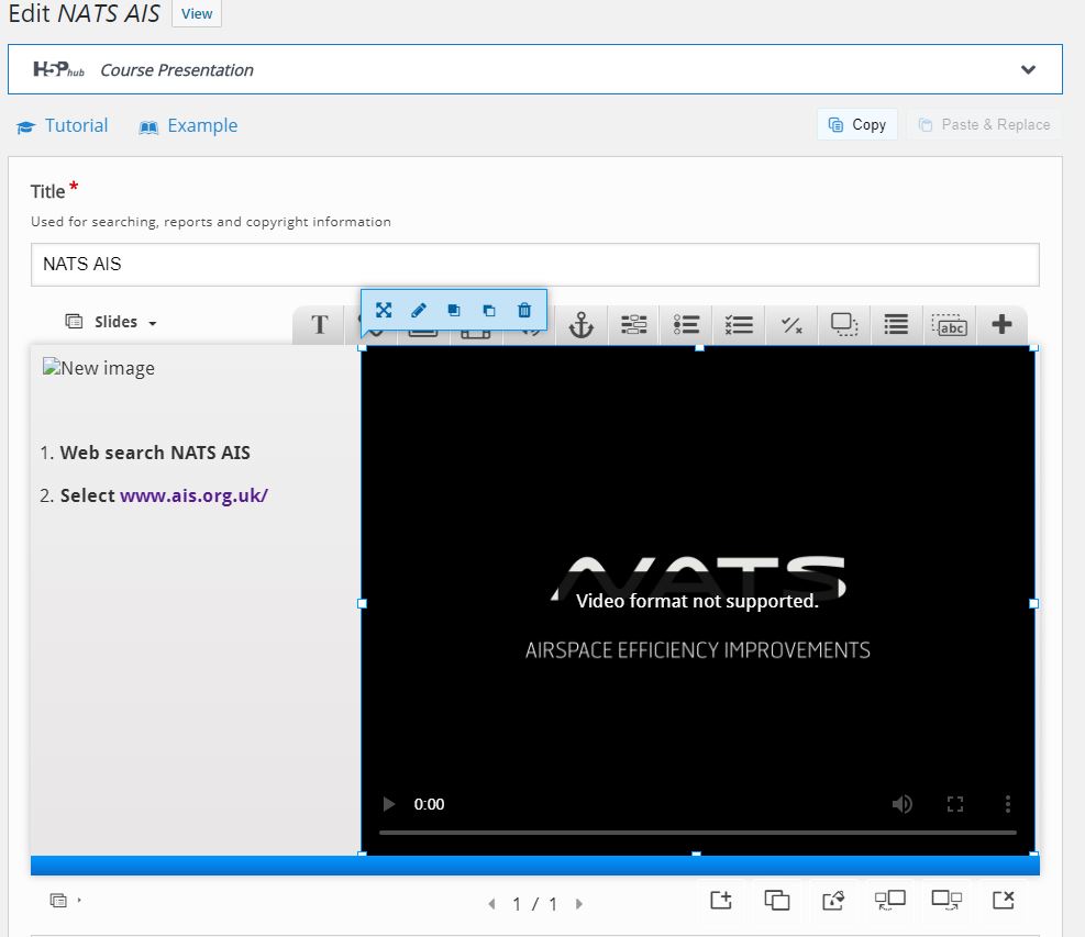 Course Presentation Video Format Not Supported H5P